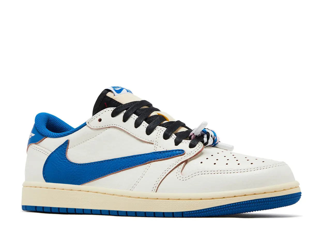 Fragment Design x Travis Scott x Jordan 1 Low OG SP Sail Military Blue