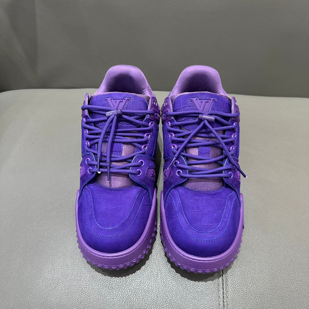 LV Maxi Trainer Sneaker 'Monochrome Crocodile Purple'