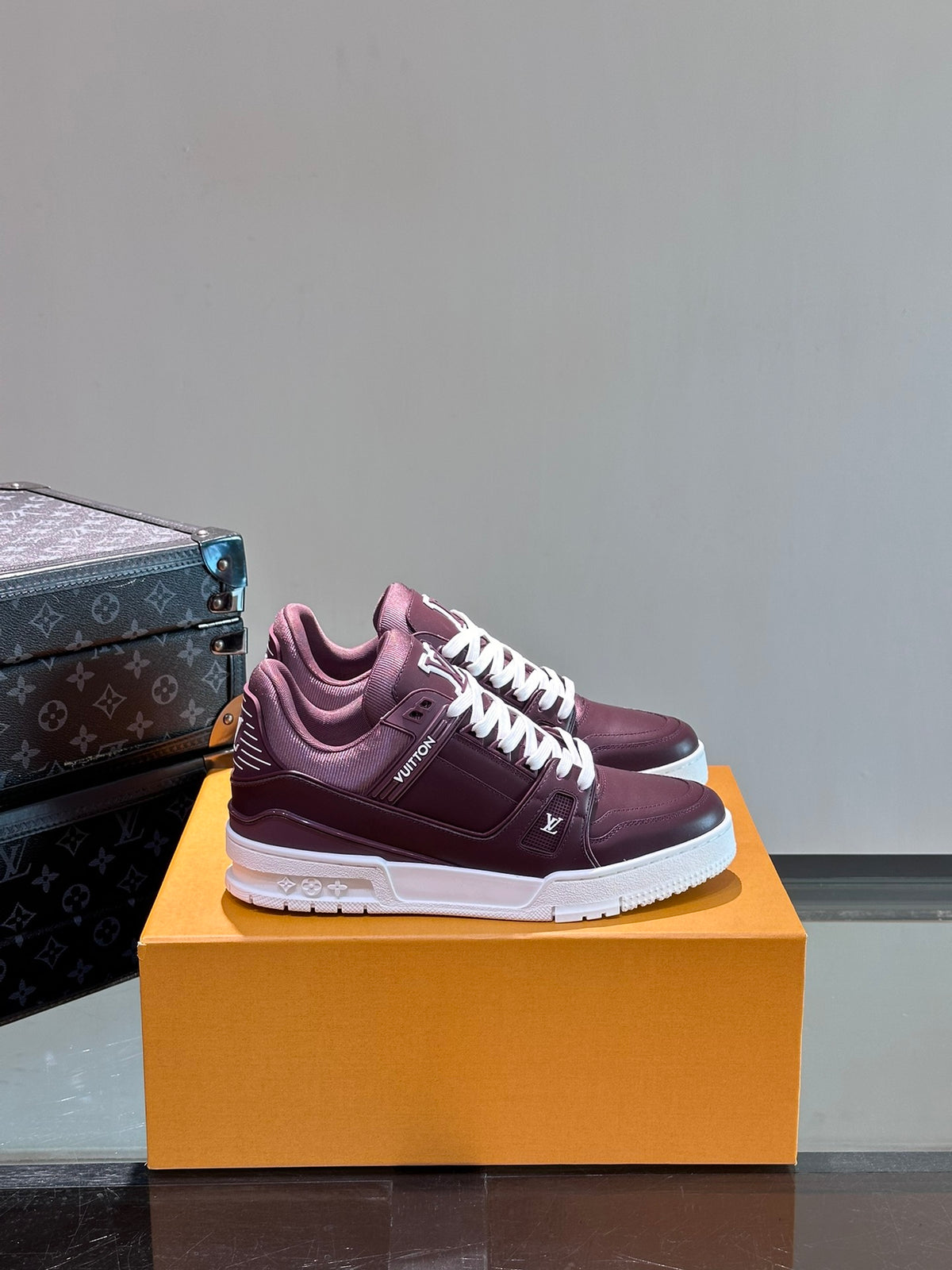 LV Trainer Sneaker 'Monogram Leather Bordeaux'