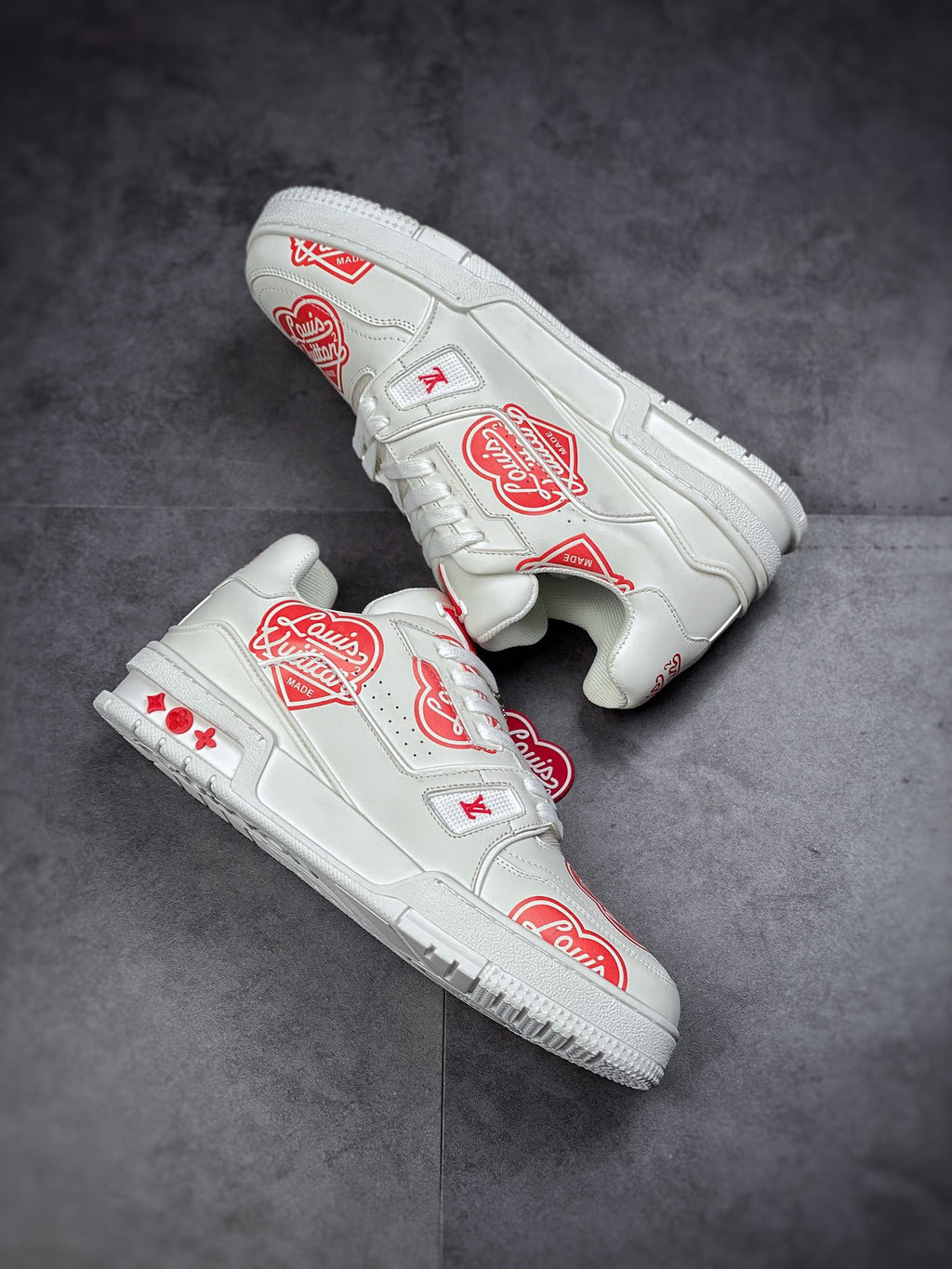 LV Trainer Sneaker 'LV Made Heart White Red'