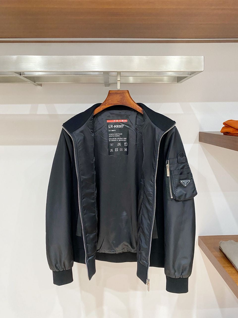 Prada Re-Nylon Bomber Jacket Black