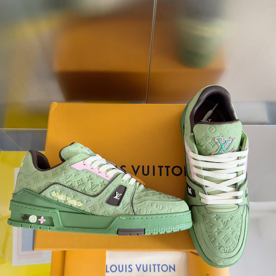 LV Trainer Sneaker 'Monogram Embossed Light Green'