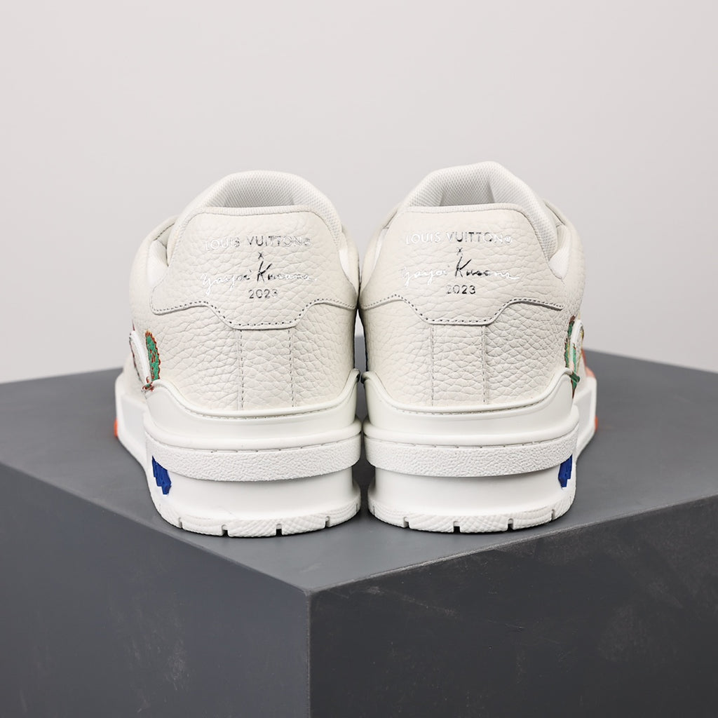 LV Trainer Sneaker 'Yayoi Kusama White Embroidered Faces'