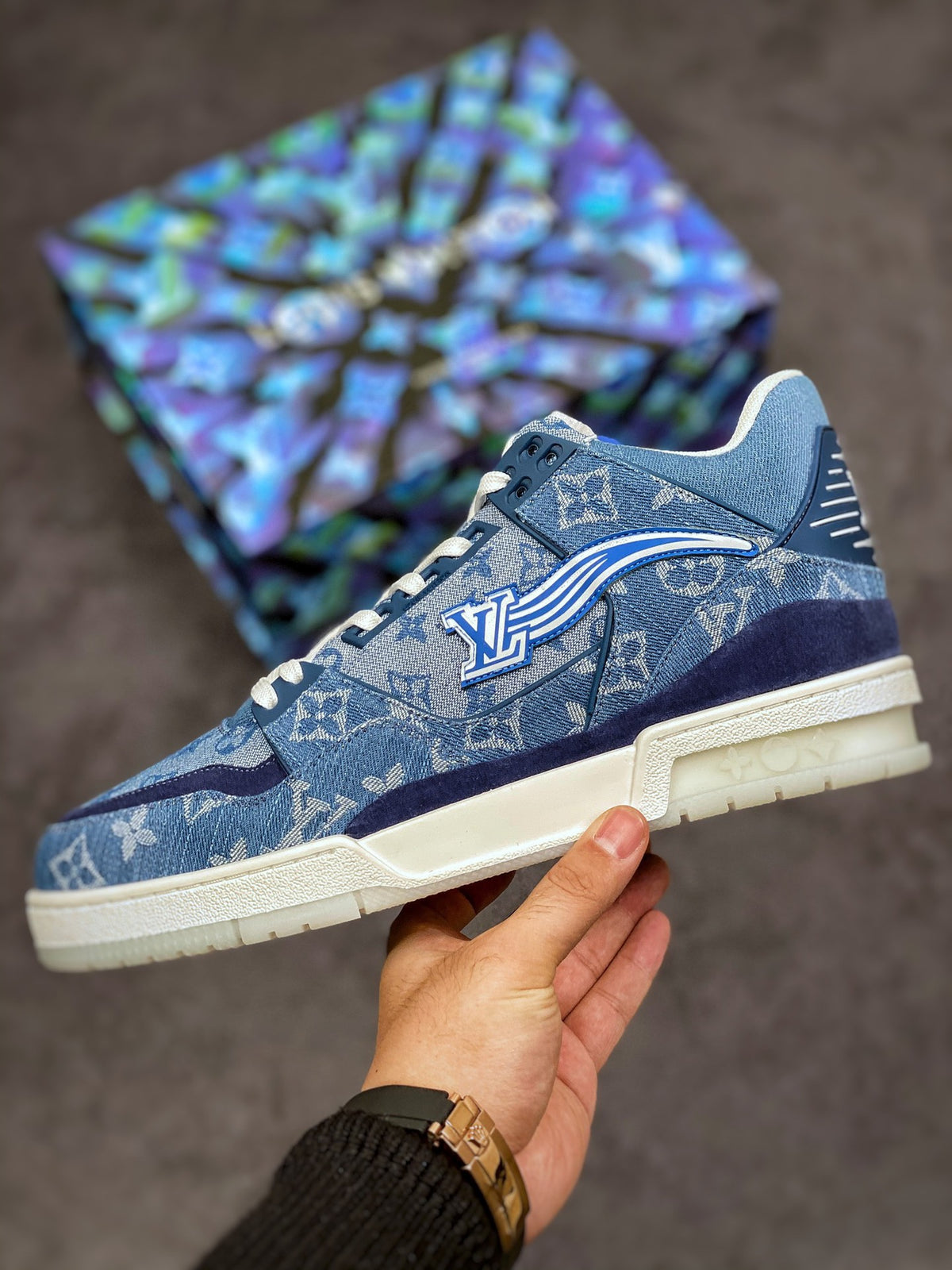 LV Trainer Sneaker 'Monogram Denim Wave Blue'