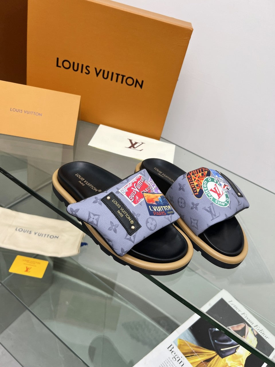 LV Waterfront Mule 'Monogram Postcard Stamps'