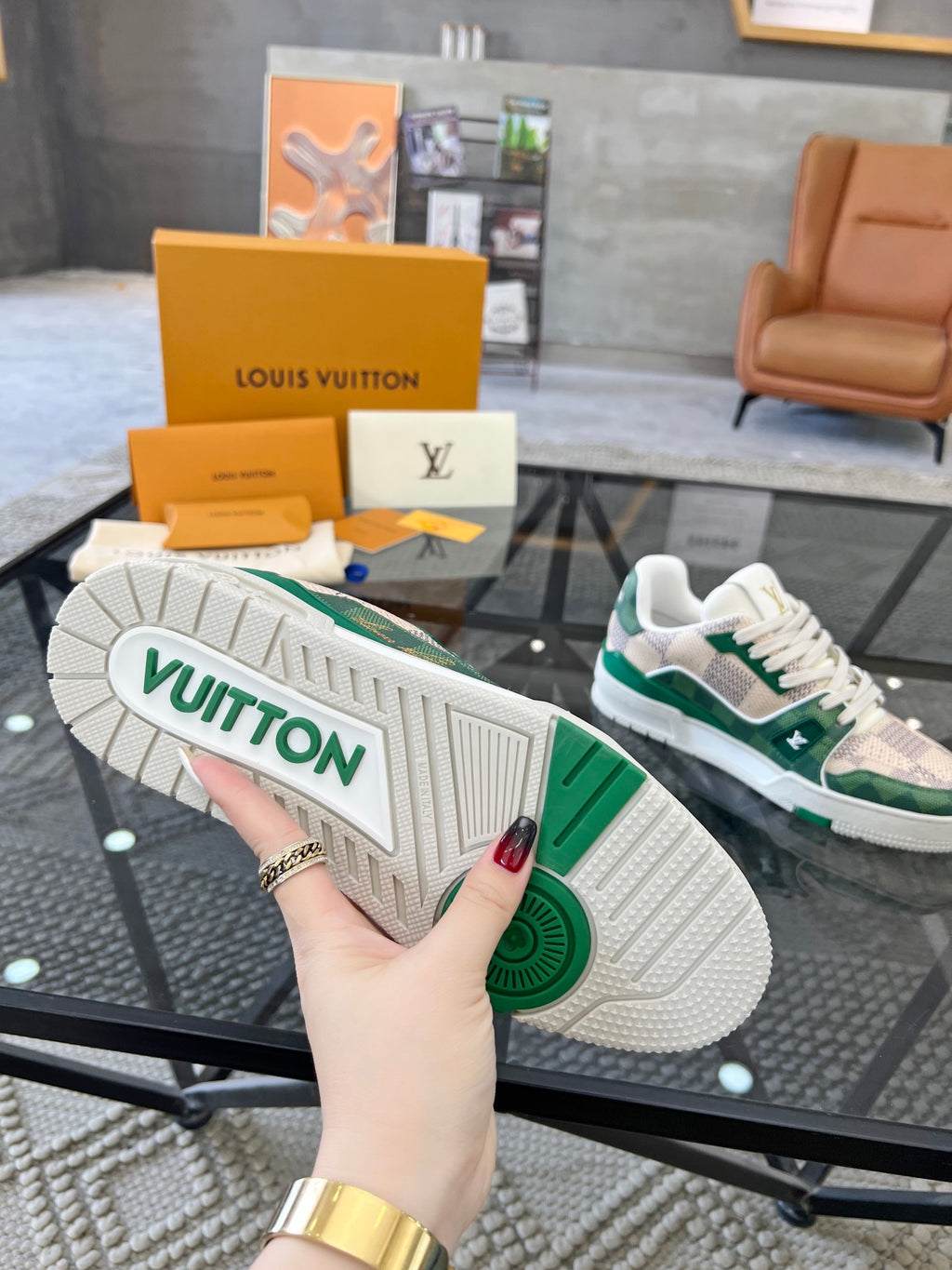 LV Trainer Sneaker 'Damier Pop Green'