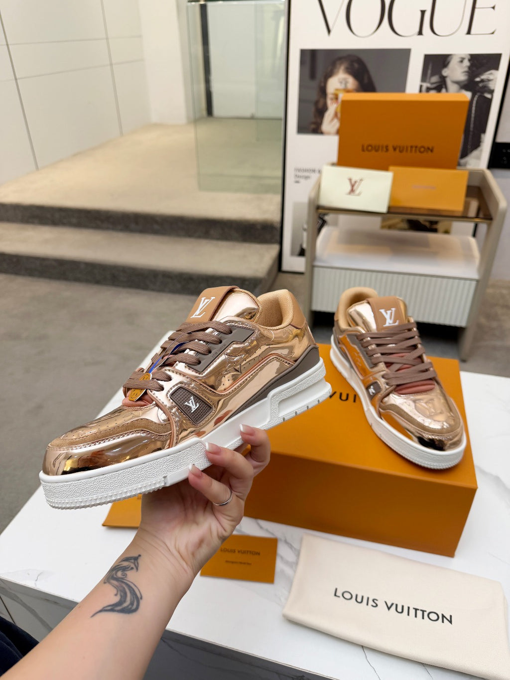 LV Trainer Sneaker 'Metallic Bronze Monogram'