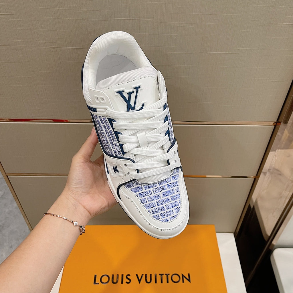LV Trainer Sneaker 'Monogram Tile White Blue'