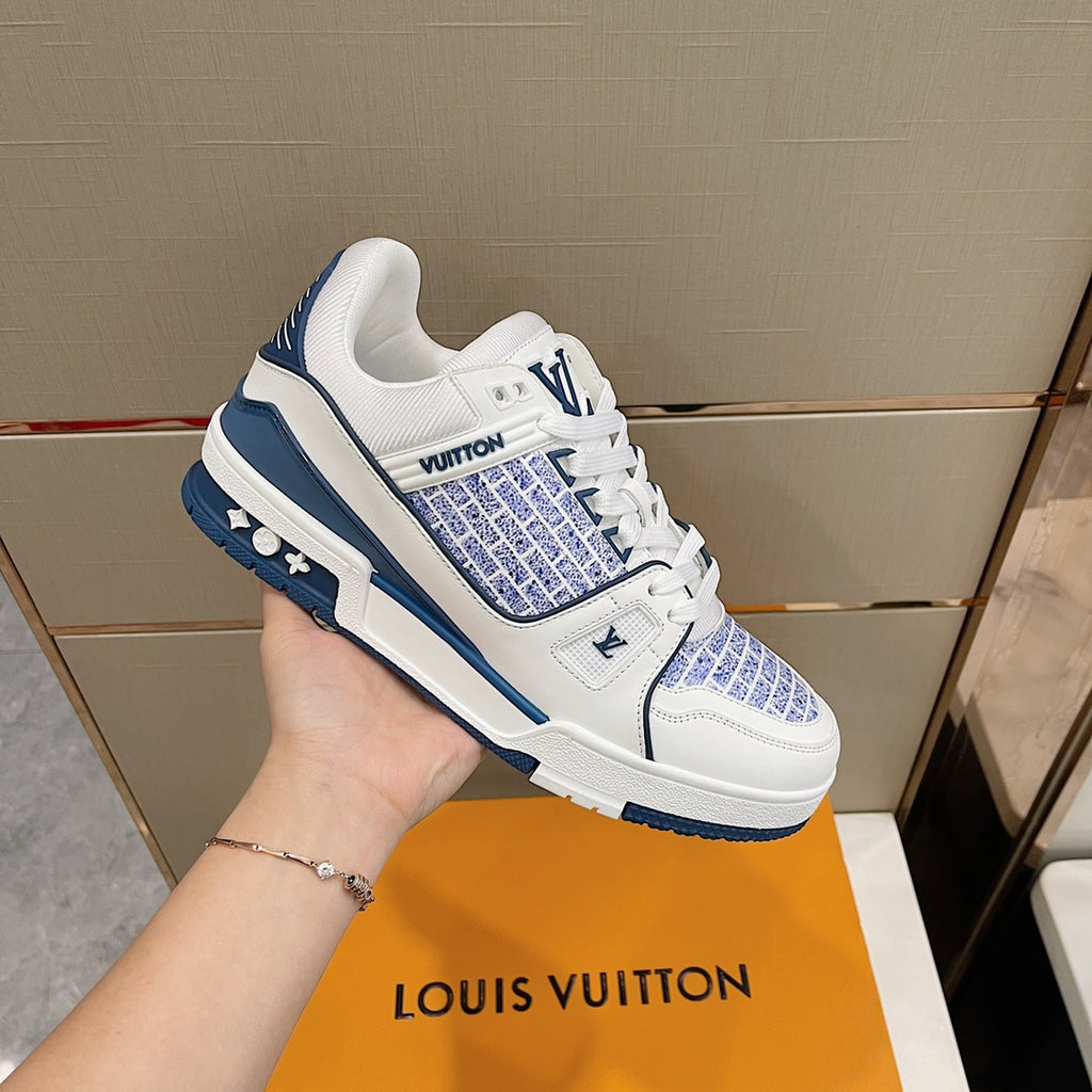 LV Trainer Sneaker 'Monogram Tile White Blue'