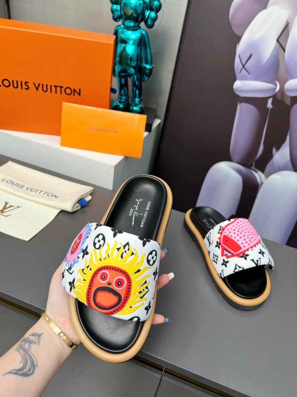 LV Waterfront Mule 'Yayoi Kusama Faces'