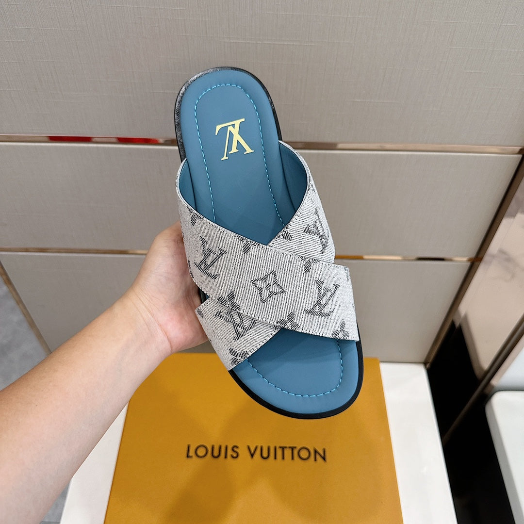 LV Panama Mule 'Monogram Jacquard Blue'