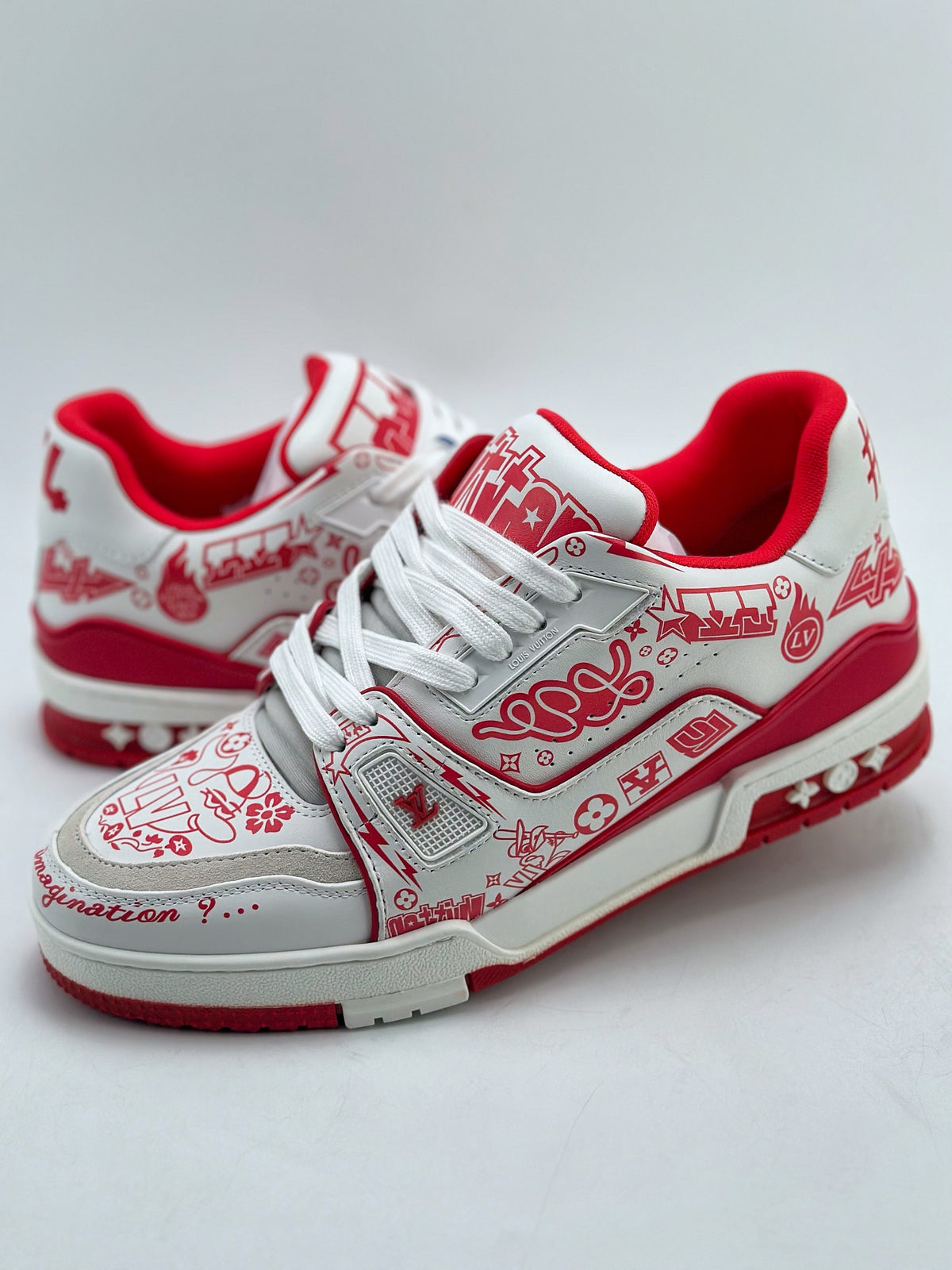 LV Trainer Sneaker 'Comic Prints White Red'