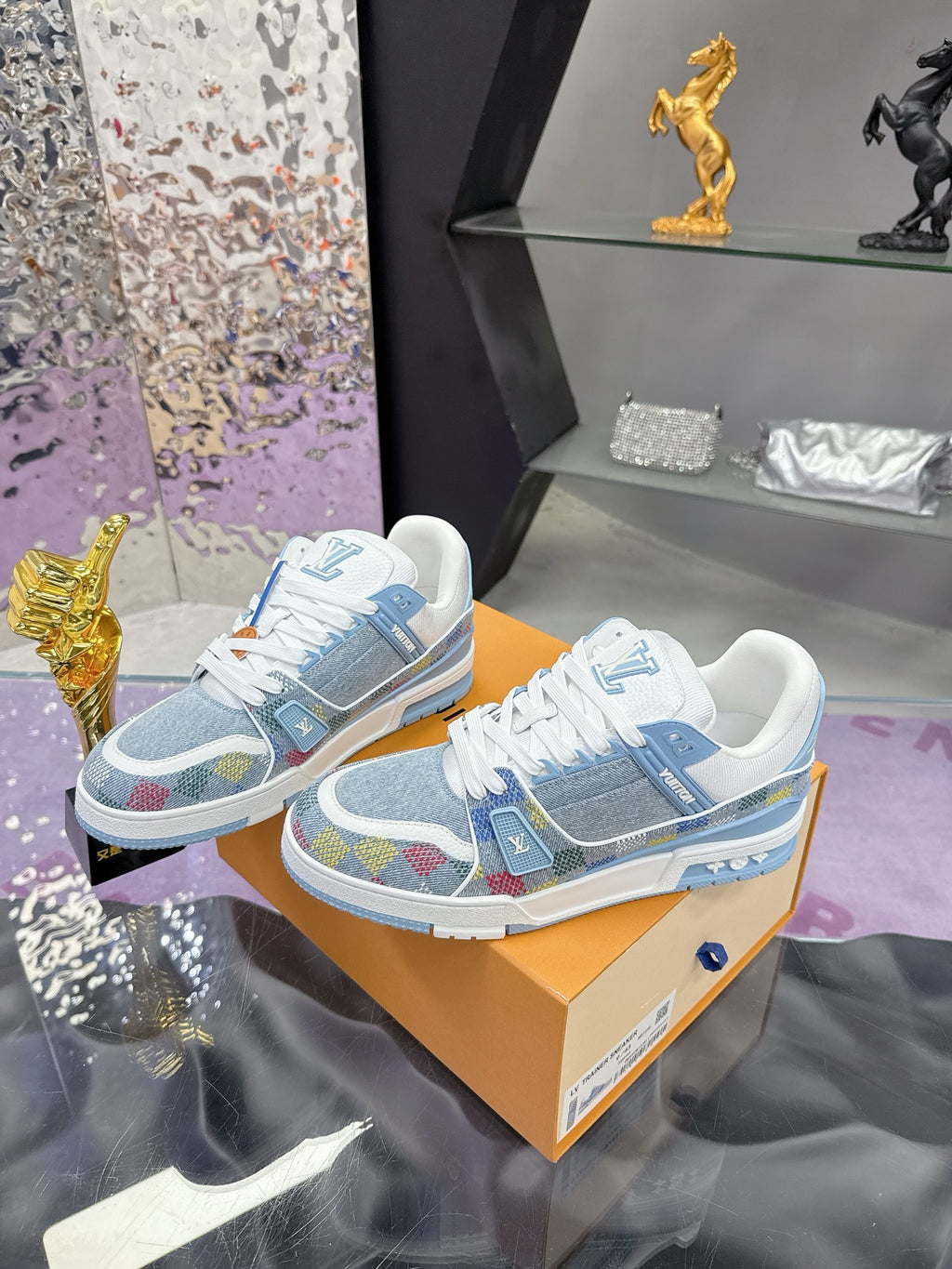 LV Trainer Sneaker 'Damier Denim Light Blue'