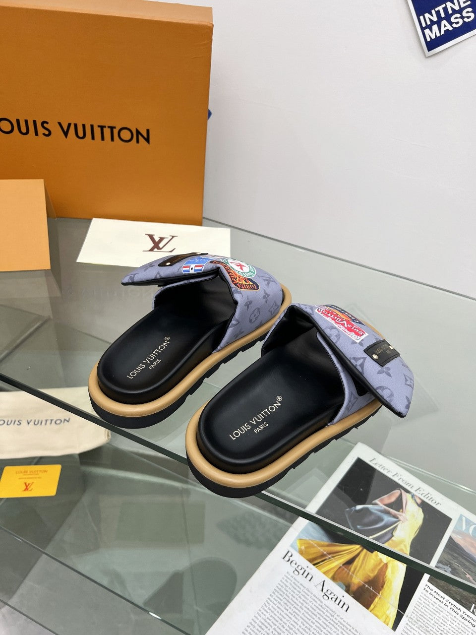LV Waterfront Mule 'Monogram Postcard Stamps'