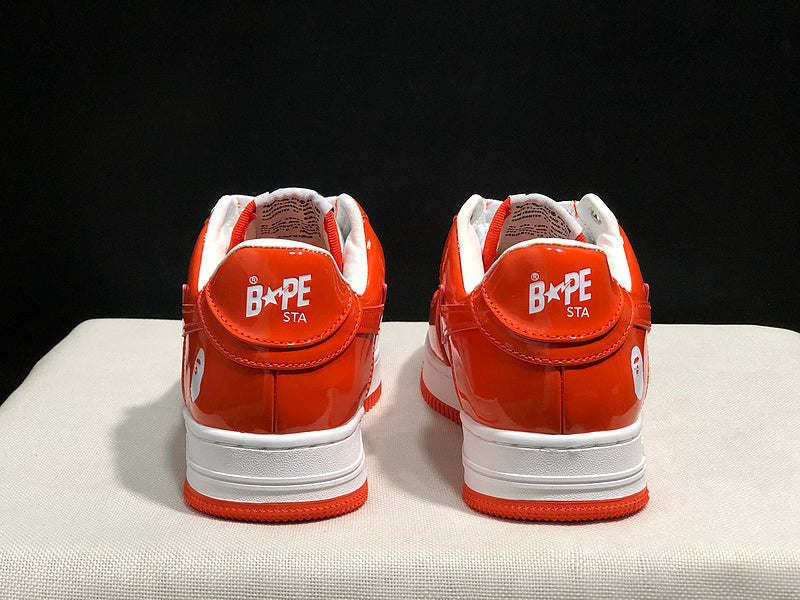 Bapesta Low 'Patent Leather Orange White'