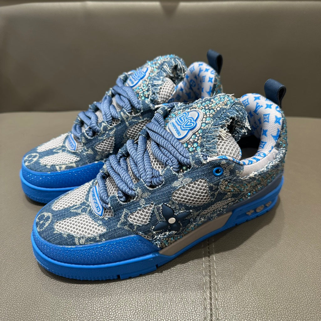 LV Maxi Trainer Sneaker 'Monogram Denim Strass Blue'