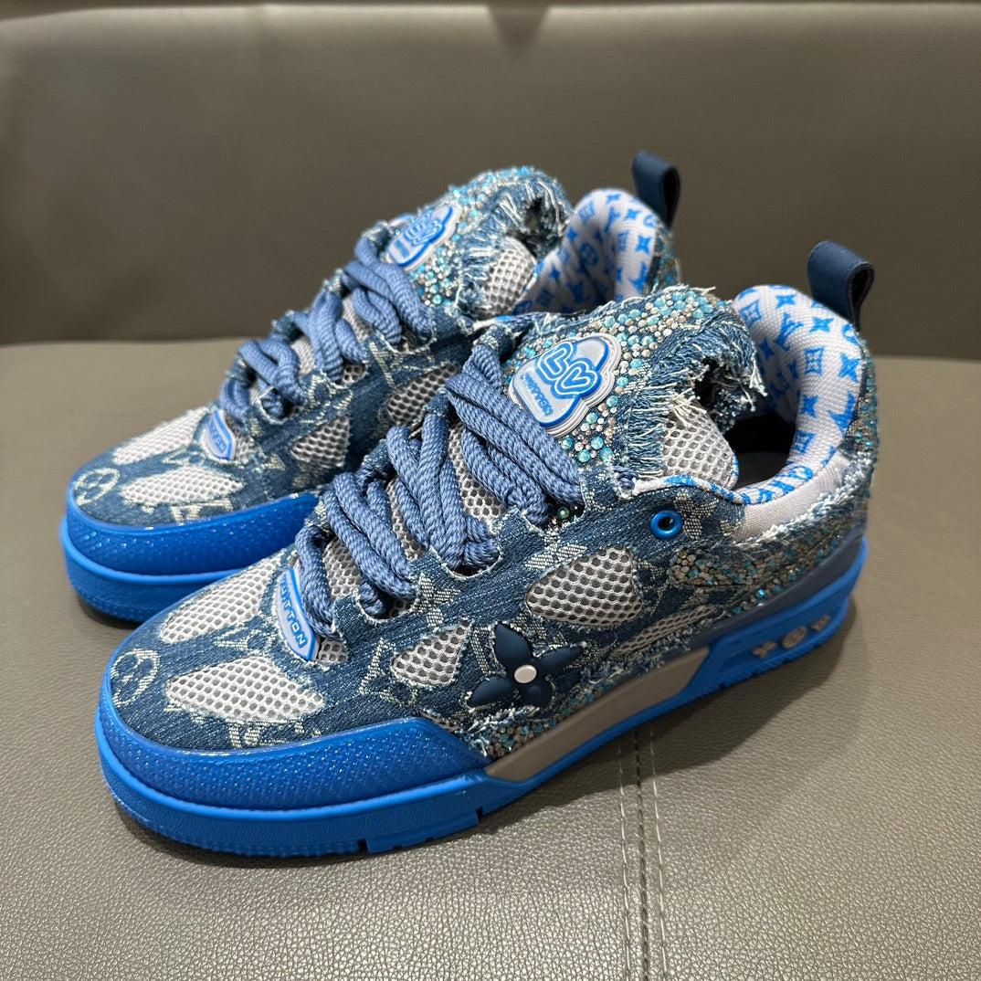 LV Maxi Trainer Sneaker 'Monogram Denim Strass Blue'