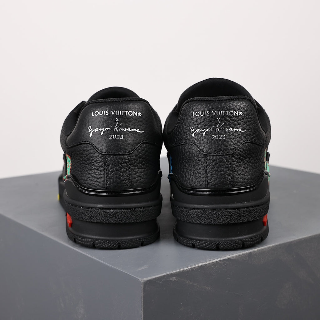 LV Trainer Sneaker 'Yayoi Kusama Black Embroidered Faces'
