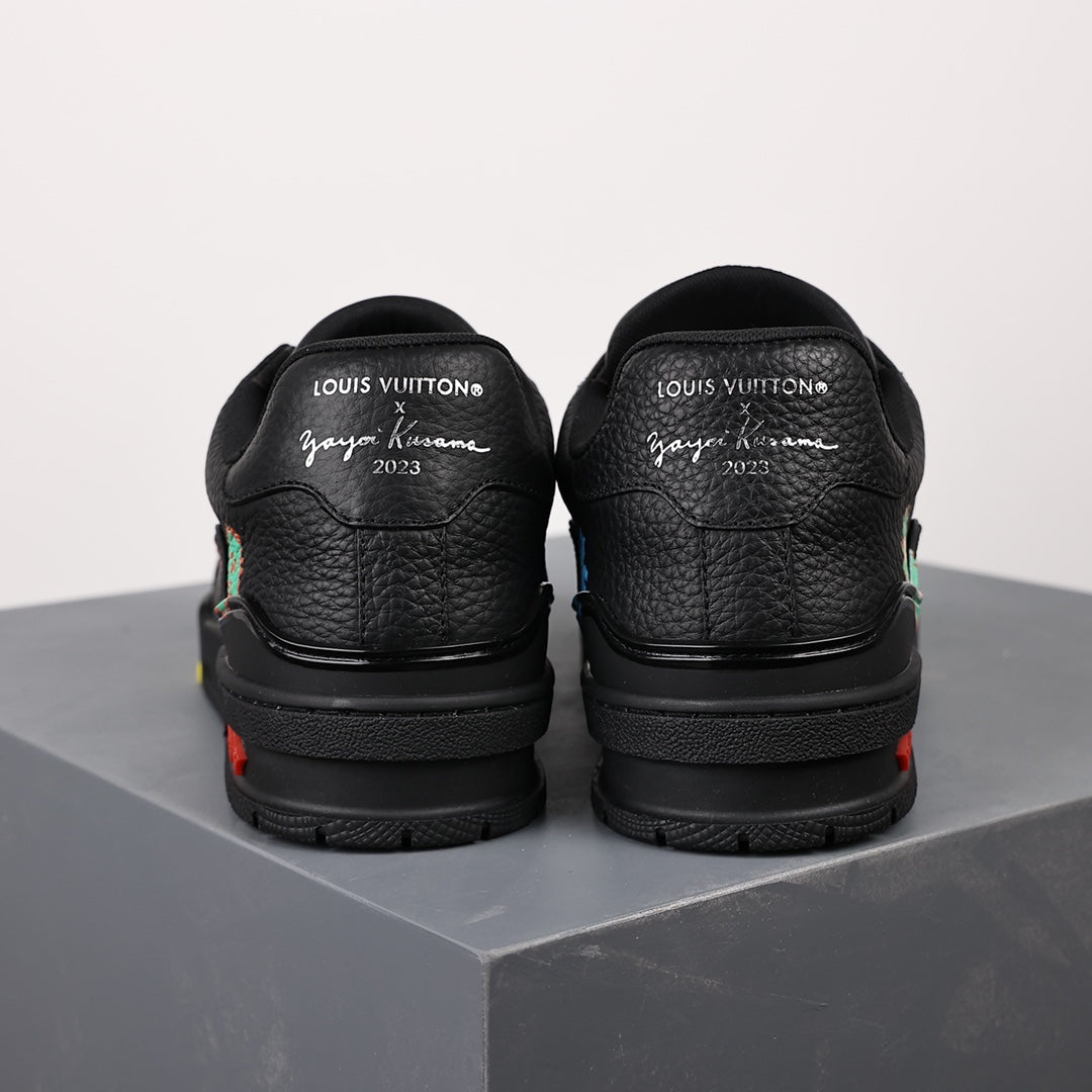 LV Trainer Sneaker 'Yayoi Kusama Black Embroidered Faces'