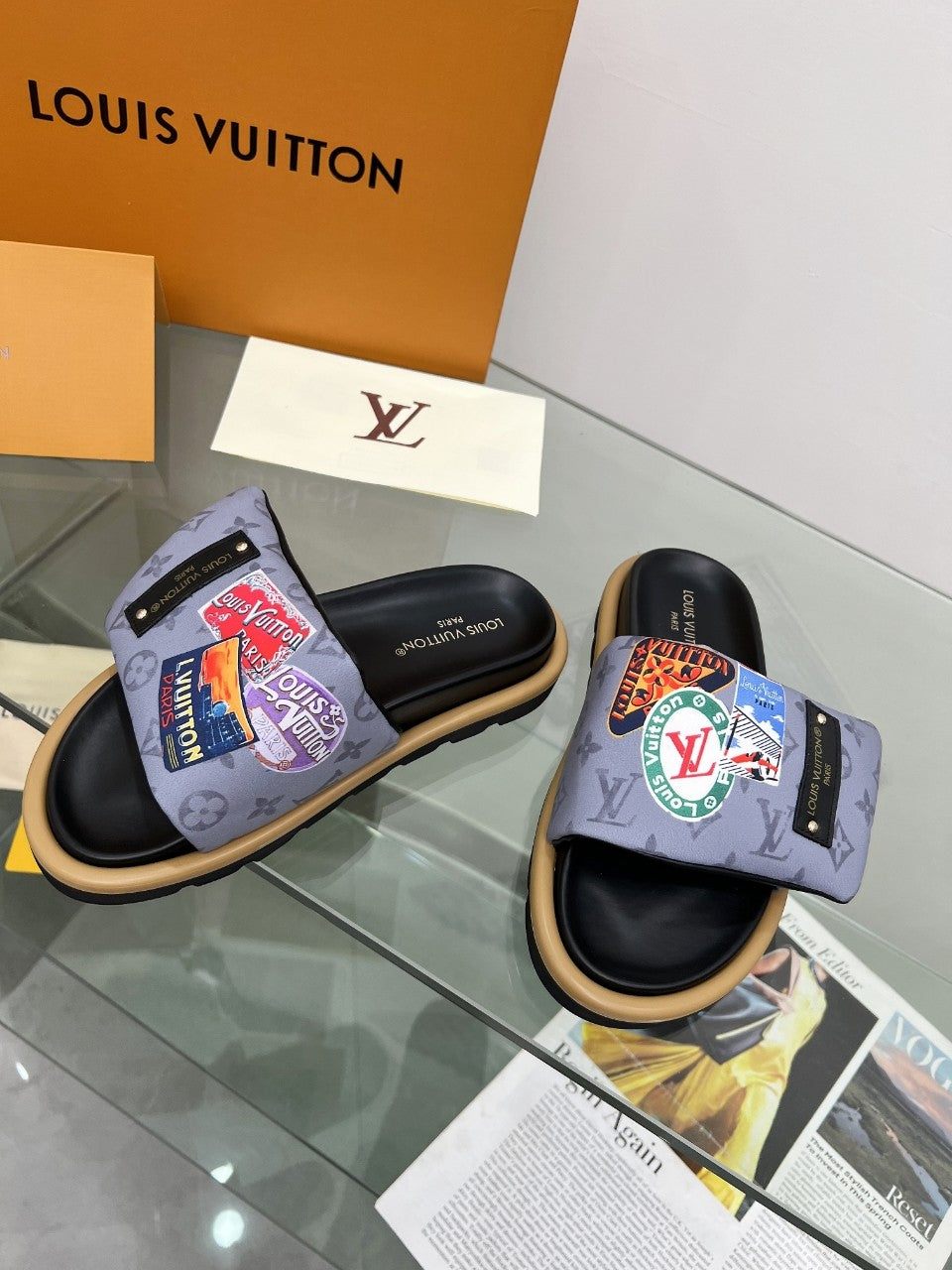 LV Waterfront Mule 'Monogram Postcard Stamps'