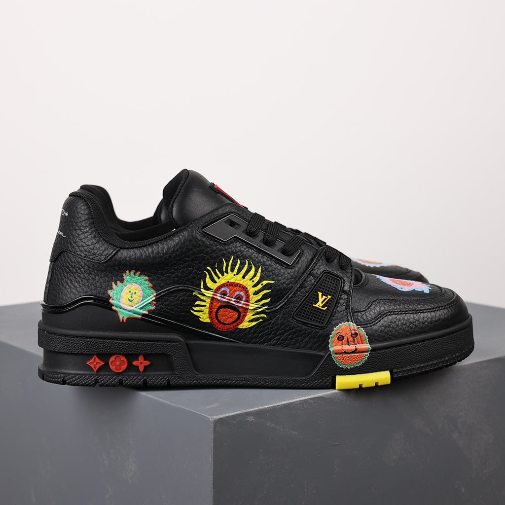 LV Trainer Sneaker 'Yayoi Kusama Black Embroidered Faces'