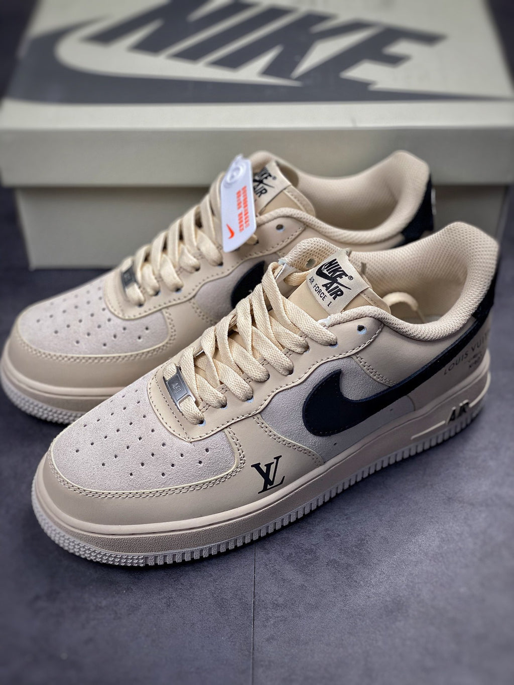 LV x Nike AF1 'Sail Black'