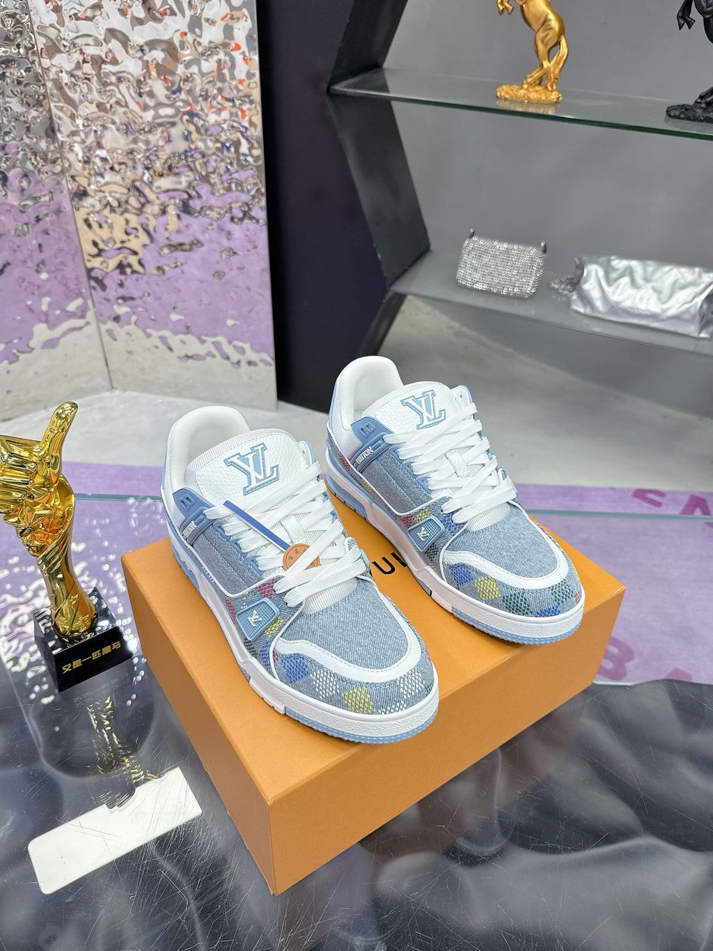 LV Trainer Sneaker 'Damier Denim Light Blue'