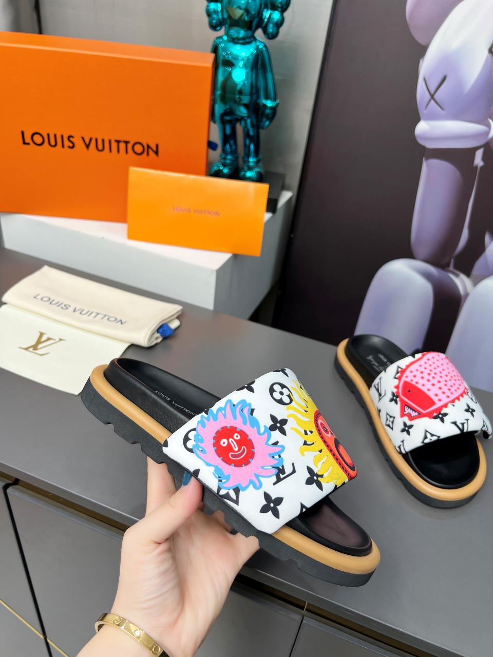 LV Waterfront Mule 'Yayoi Kusama Faces'