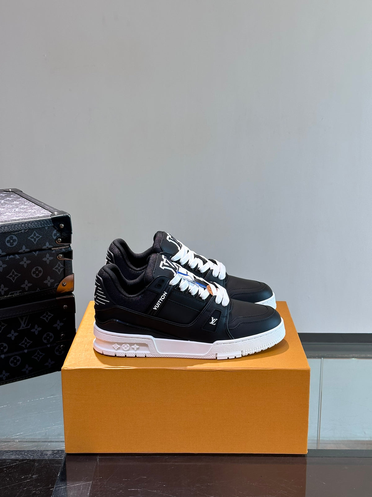 LV Trainer Sneaker 'Monogram Leather Black White'