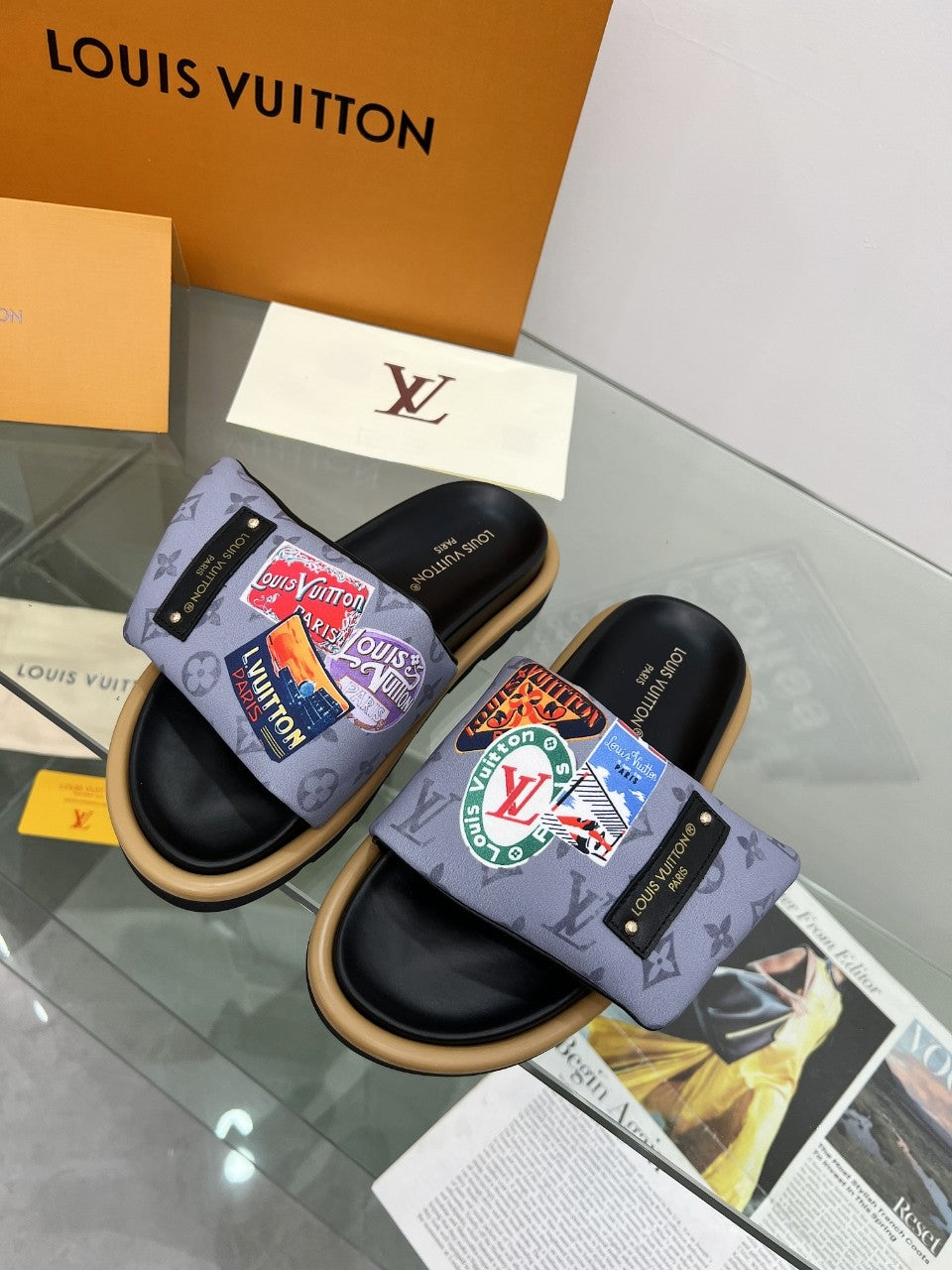 LV Waterfront Mule 'Monogram Postcard Stamps'