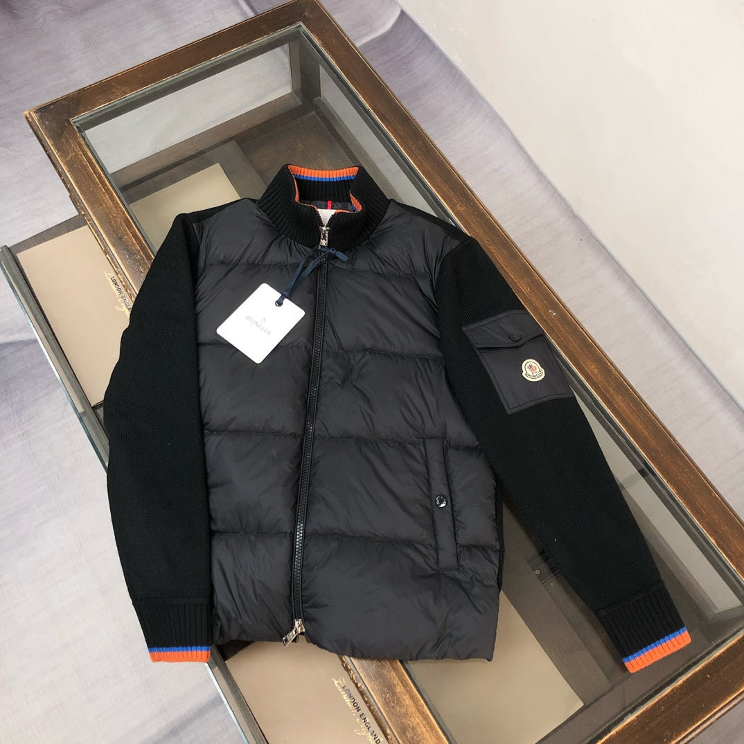 Moncler Knit & Down Hybrid Jacket Black