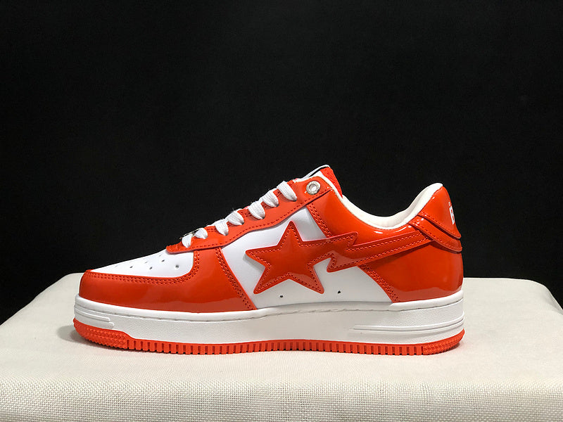 Bapesta Low 'Patent Leather Orange White'