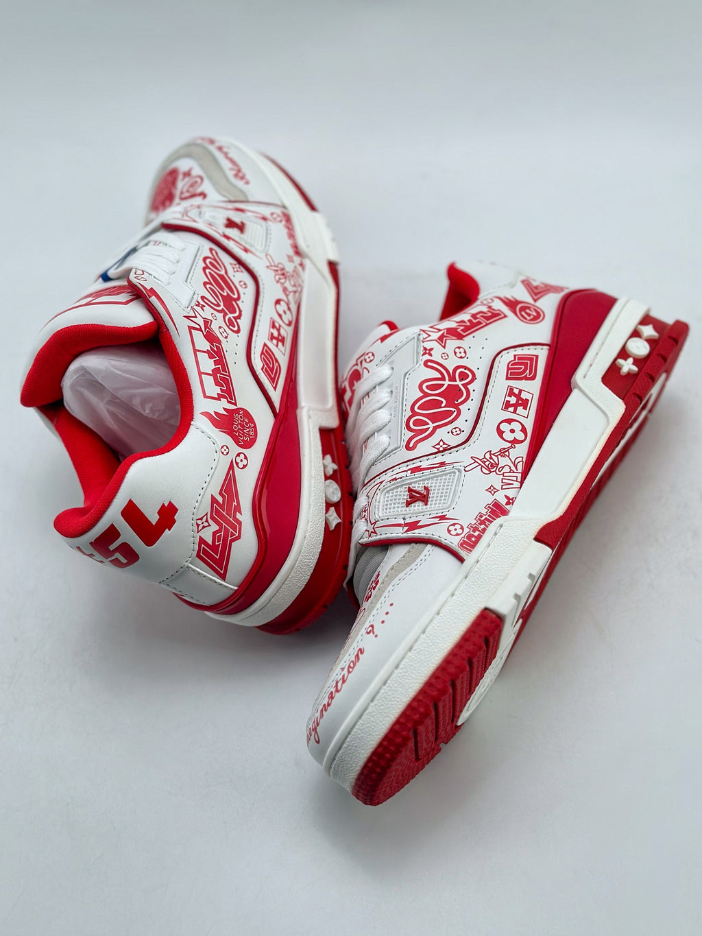 LV Trainer Sneaker 'Comic Prints White Red'