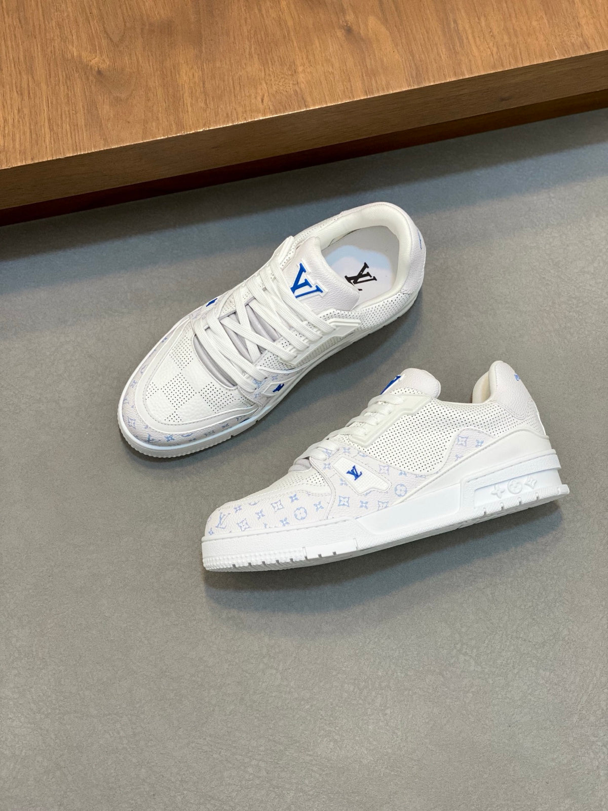 LV Trainer Sneaker 'Monogram Perforated White Blue'