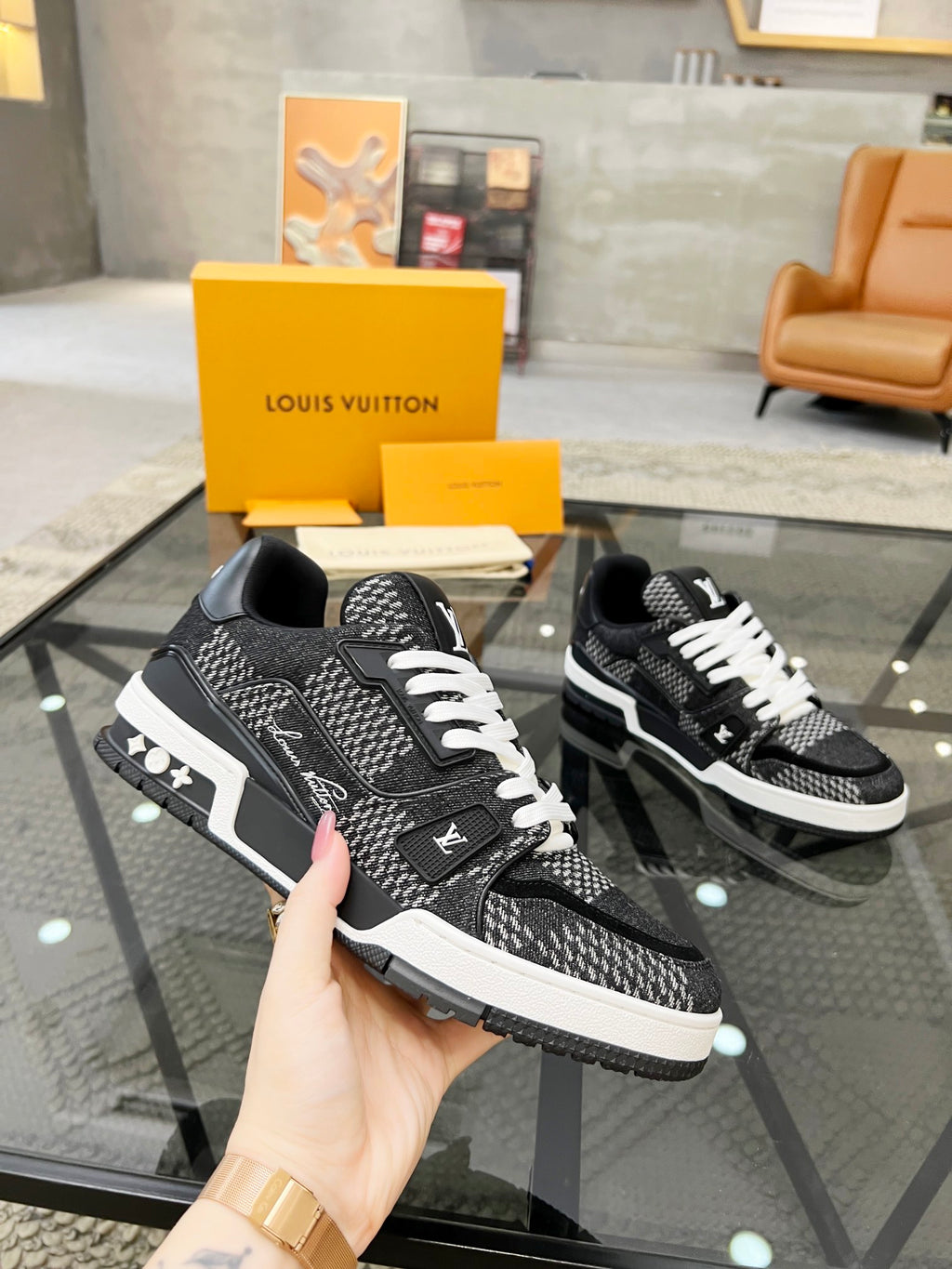 LV Trainer Sneaker 'Damier Black Denim'
