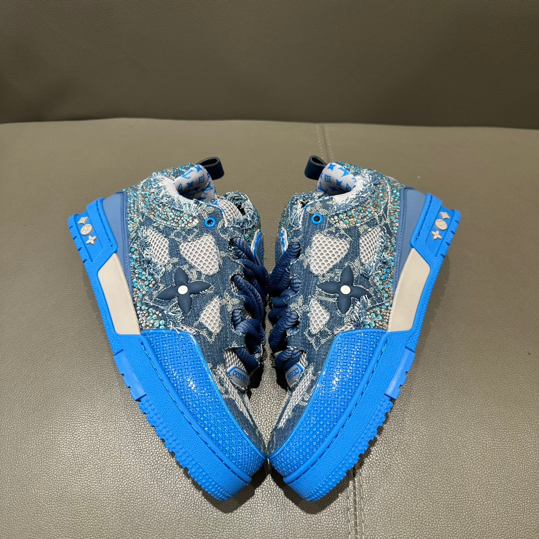 LV Maxi Trainer Sneaker 'Monogram Denim Strass Blue'
