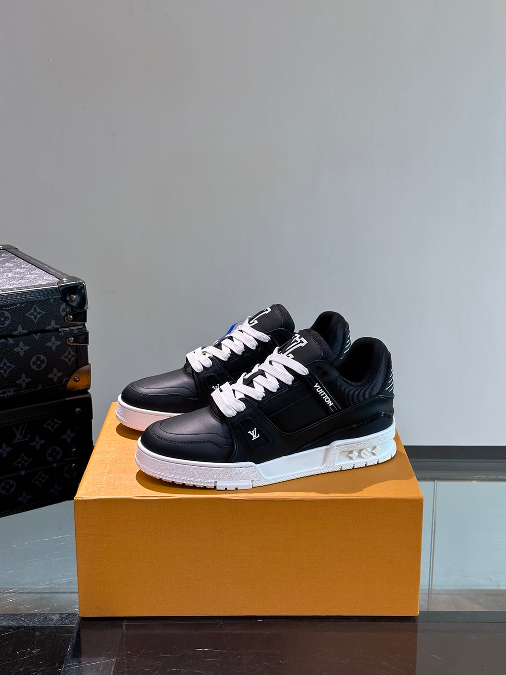 LV Trainer Sneaker 'Monogram Leather Black White'