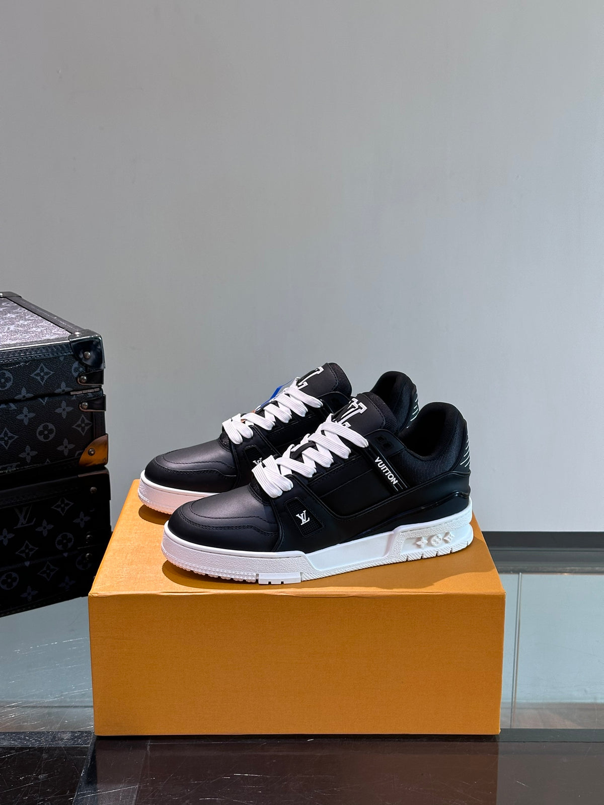 LV Trainer Sneaker 'Monogram Leather Black White'